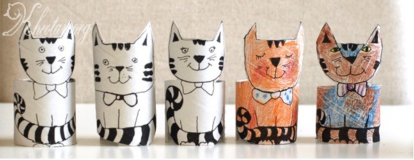 Cách làm những chú mèo con bằng những lõi giấy vệ sinh thật đơn giản