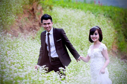 Địa điểm chụp ảnh cưới với hoa tam giác mạch đẹp nhất Hà Giang.