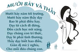 bài thơ độc về ngày nhà giáo Việt Nam