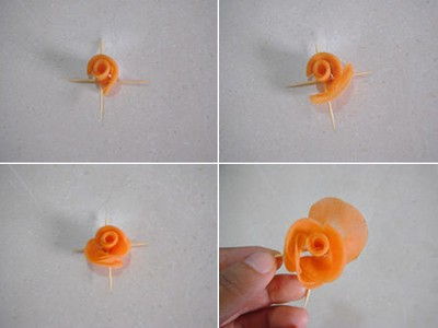 Cách tỉa hoa hồng từ cà rốt tuyệt đẹp cho món ăn