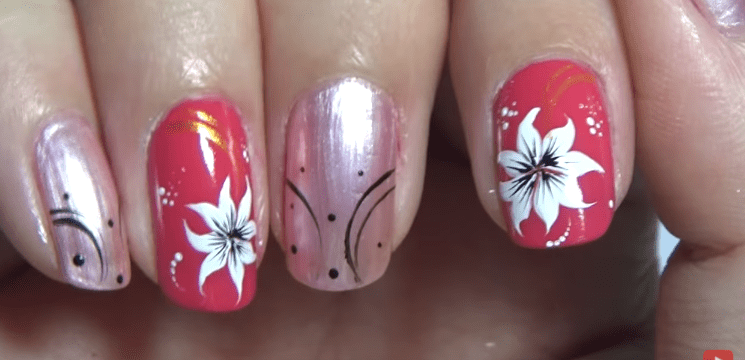 Hướng dẫn vẽ nail hoa đẹp bằng cọ nét